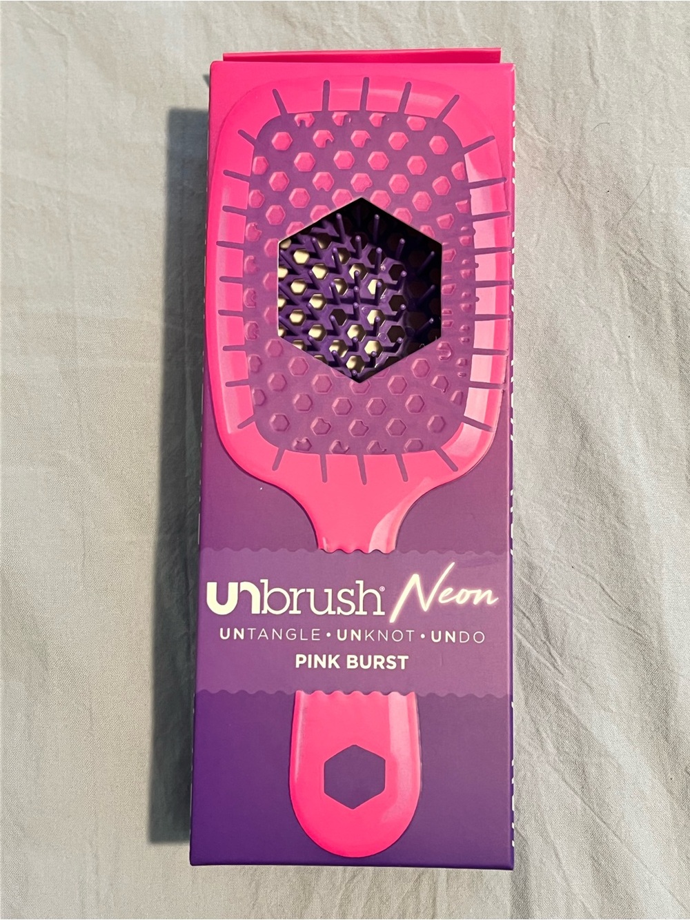 Neon Pink Burst UNbrush Detangling Brush NWT